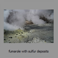 fumarole with sulfur deposits